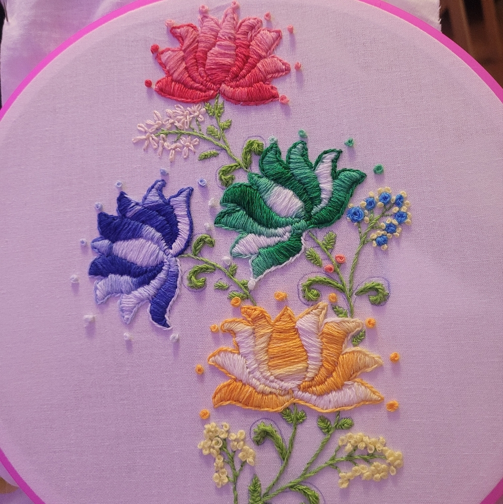 Floral Embroidery Art Decor